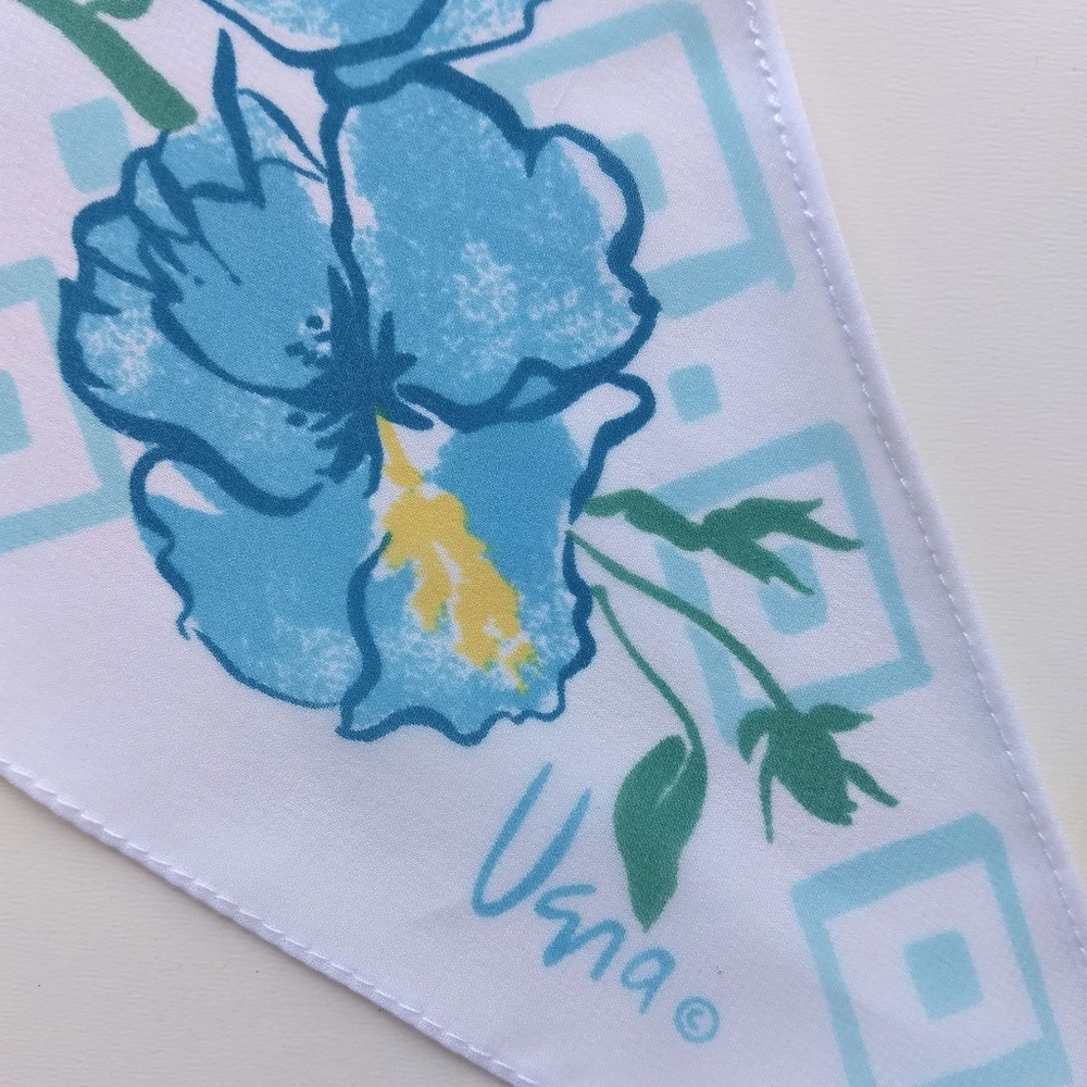 Vintage Vera Scarf - Vera Neumann - Blue Hibiscus